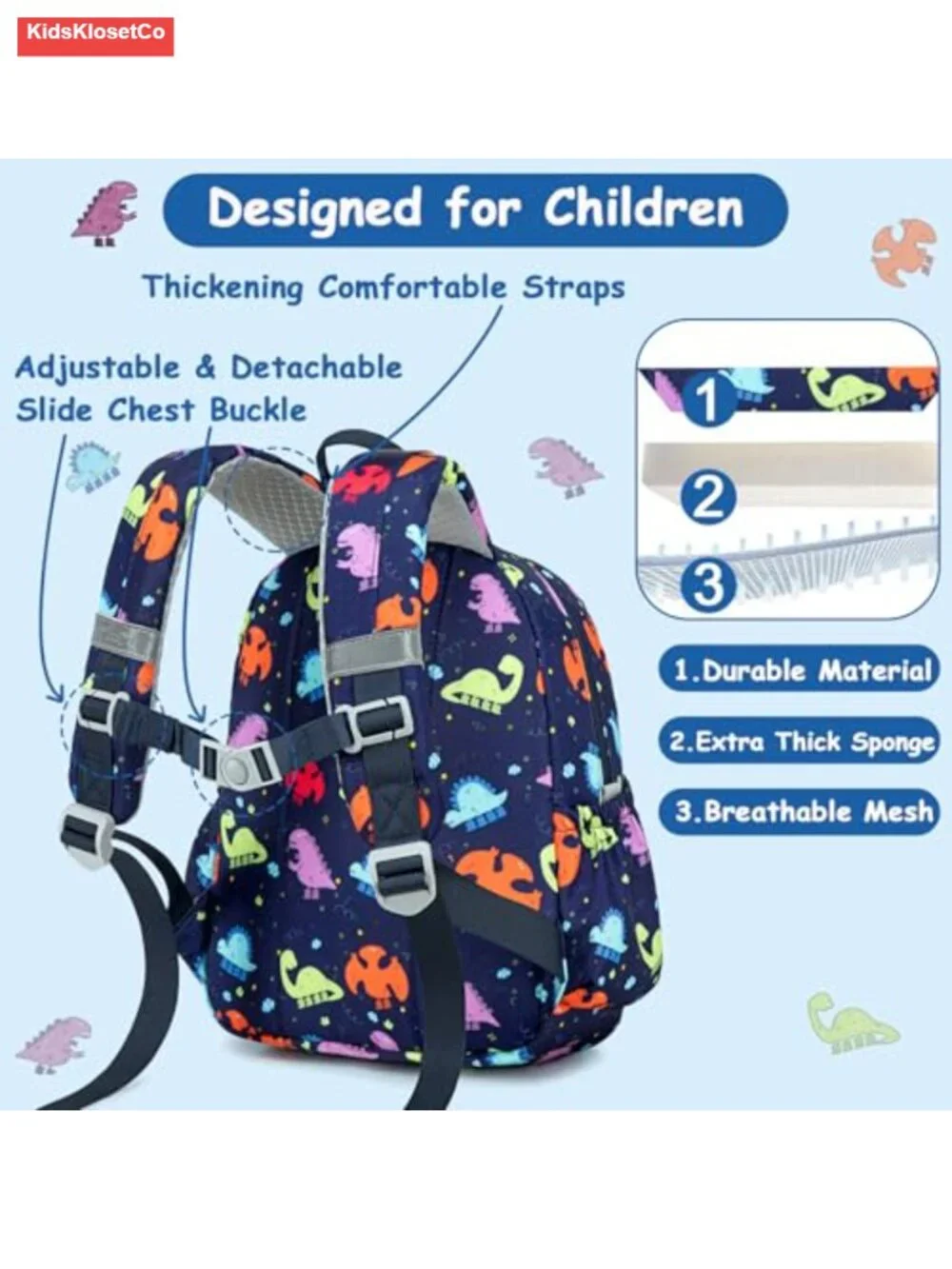 Toddler Kids Backpack Lightweight Waterproof Preschool Daypack